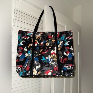 Vera Bradley Splash Floral Faux leather Trimmed Vera tote